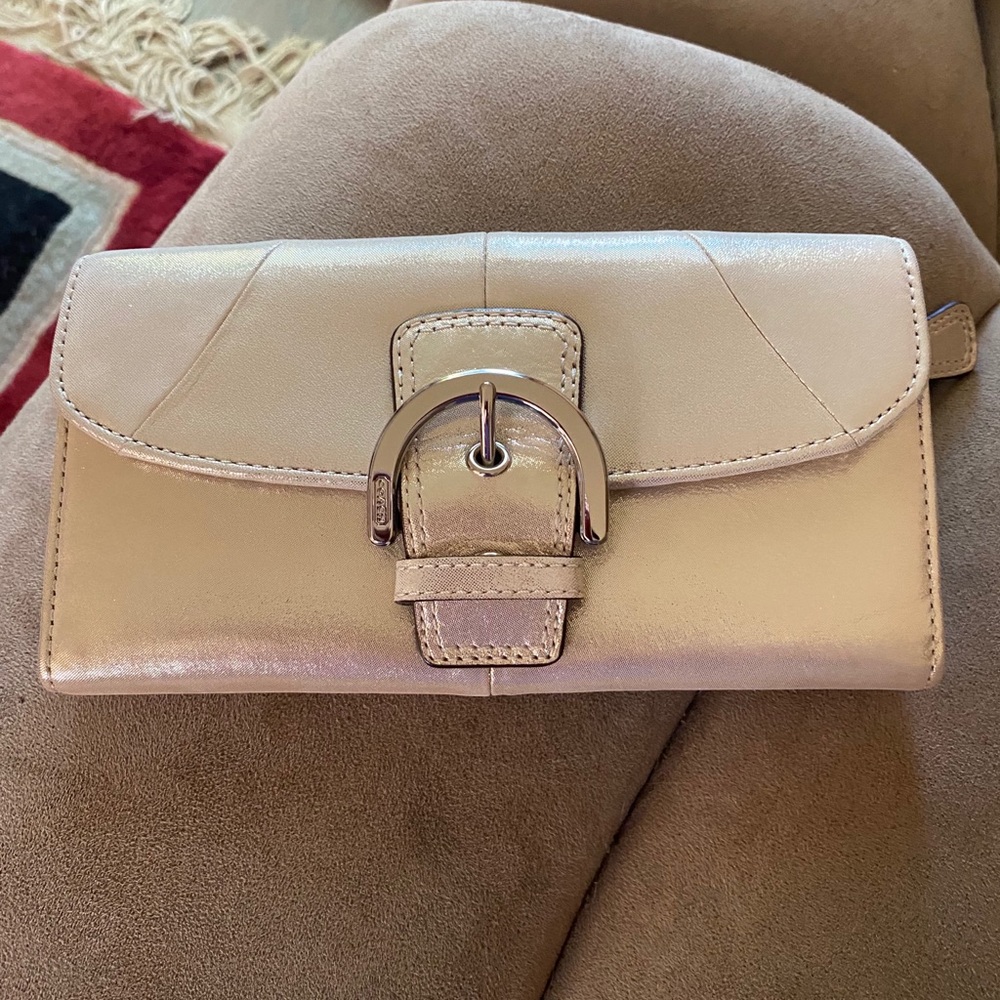 Gold Full Size Coach Wallet NWT
